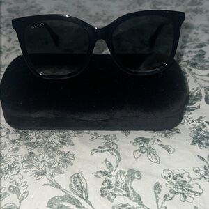 Gucci Black and Gold Sunglasses